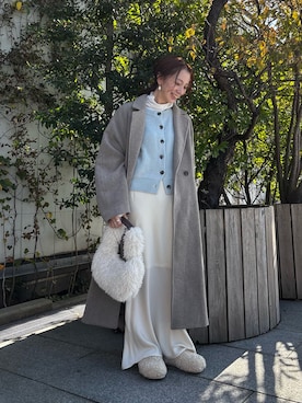 Ungridのチェスターコート（グレー系）を使った人気ファッション