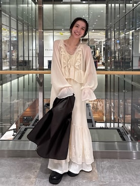 「アイテム（ベスト）」を使った、庄司　未菜美さん（レディース・159cm・30代）の夏コーディネート