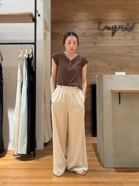 「Ungrid（アングリッド）のアイテム」を使った、庄司　未菜美さん（レディース・159cm）の夏コーディネート