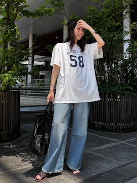 「Levi's（リーバイス）のアイテム（パンツ）」を使った、庄司　未菜美さん（レディース・159cm）の夏コーディネート