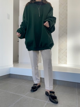 「TRIANGLE PALETTE（トライアングルパレット）のアイテム（スラックス）」を使った、nojikoさん（レディース・159cm）の冬コーディネート