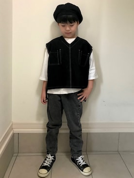 「allolun.（オールオルン）のアイテム」を使った、MKさん（キッズ・122cm）の夏コーディネート