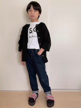 「MSGM（エムエスジーエム）のアイテム（トップス）」を使った、MKさん（キッズ・128cm）の夏コーディネート