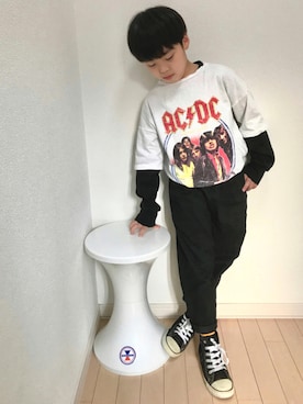 「RAD CUSTOM（ラッドカスタム）のアイテム」を使った、MKさん（キッズ・123cm）の秋コーディネート