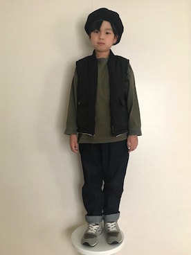 「coen（コーエン）のアイテム（ブルゾン）」を使った、MKさん（キッズ・123cm）の秋コーディネート