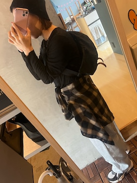 「アイテム（ボディバッグ/ウエストポーチ）」を使った、たーさん（レディース・158cm）の秋コーディネート