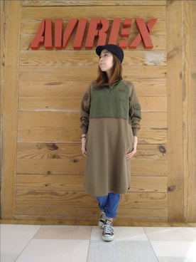 「ハンチング」｜「アイテム（ワンピース）」を使った、kinukaさん（レディース・157cm）の秋コーディネート