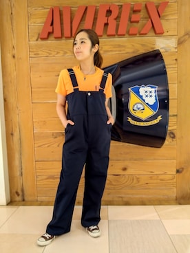 「Dickies（ディッキーズ）のアイテム（オールインワン・サロペット）」を使った、kinukaさん（レディース・157cm）の春コーディネート