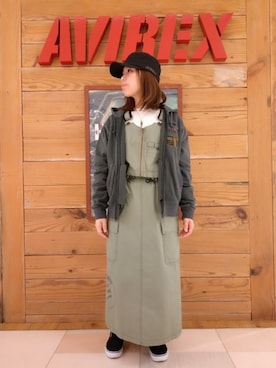「ワークキャップ」｜kinukaさん（レディース・157cm）の冬コーディネート