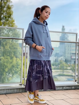 「カモフラスカート」｜kinukaさん（レディース・157cm）の夏コーディネート
