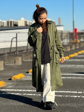 「新作」｜「アイテム（シャツワンピース）」を使った、kinukaさん（レディース・157cm）の春コーディネート
