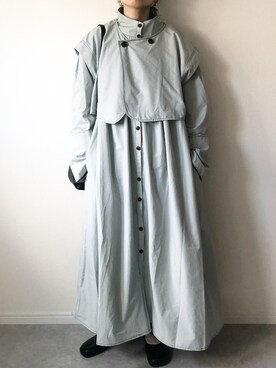 「春服みてみて」｜「アイテム（ノーカラーコート）」を使った、𝚔𝚘さん（レディース・160cm）の春コーディネート