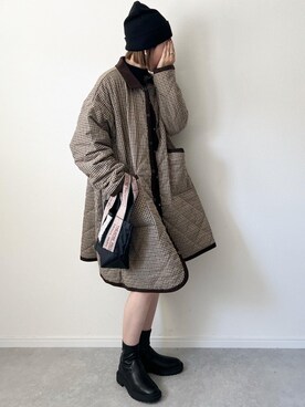 「GUコーデ」｜「アイテム（ニットキャップ/ビーニー）」を使った、𝚔𝚘さん（レディース・160cm）の秋コーディネート