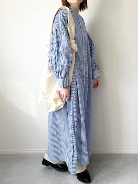 「春服デビュー宣言」｜「アイテム（シャツワンピース）」を使った、𝚔𝚘さん（レディース・160cm）の春コーディネート