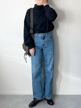 「BONLECILL（ボンルシール）のタッセルチャーム付きローファー（ローファー）」を使った、𝚔𝚘さん（レディース・160cm）の秋コーディネート