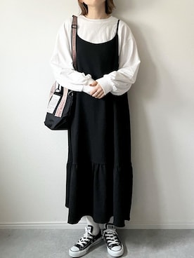 「シアタープロダクツ(THEATRE PRODUCTS)」｜「アイテム（ワンピース/ドレス）」を使った、𝚔𝚘さん（レディース・160cm）の冬コーディネート