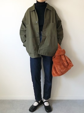 「足袋」｜「アイテム（ジャケット/アウター）」を使った、𝚔𝚘さん（レディース・160cm）の冬コーディネート