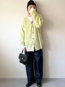 「BONLECILL（ボンルシール）のタッセルチャーム付きローファー（ローファー）」を使った、𝚔𝚘さん（レディース・160cm）の冬コーディネート