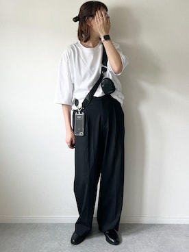 「BONLECILL（ボンルシール）のタッセルチャーム付きローファー（ローファー）」を使った、𝚔𝚘さん（レディース・160cm）の夏コーディネート