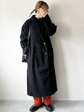 「ap retro（アプレトロ）のアイテム（チェスターコート）」を使った、𝚔𝚘さん（レディース・160cm）の秋コーディネート