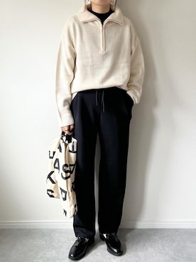 「BONLECILL（ボンルシール）のタッセルチャーム付きローファー（ローファー）」を使った、𝚔𝚘さん（レディース・160cm）の秋コーディネート