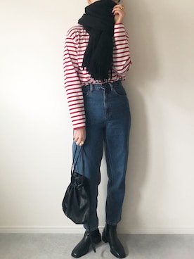 「上下GU」｜𝚔𝚘さん（レディース・160cm）の冬コーディネート