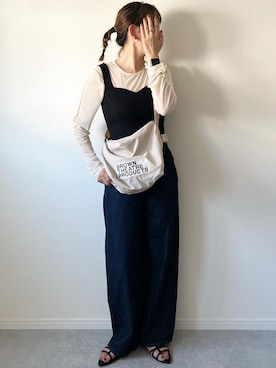 「シアタープロダクツ(THEATRE PRODUCTS)」｜「アイテム（パンツ）」を使った、𝚔𝚘さん（レディース・160cm）の夏コーディネート