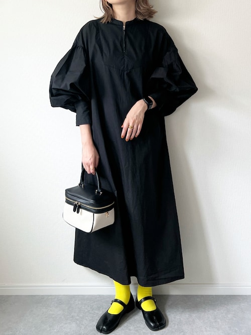 セール】ハーフジップボリュームスリーブワンピース（ワンピース