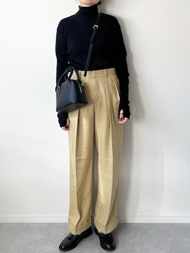 「BONLECILL（ボンルシール）のタッセルチャーム付きローファー（ローファー）」を使った、𝚔𝚘さん（レディース・160cm）の冬コーディネート