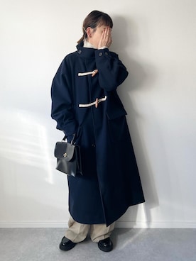 「ママファッション」｜「アイテム（ダッフルコート）」を使った、𝚔𝚘さん（レディース・160cm）の秋コーディネート