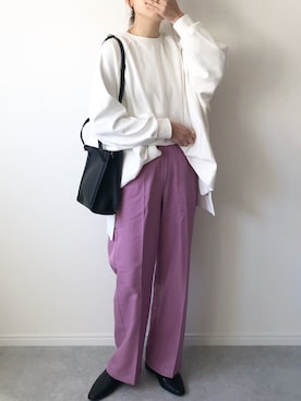 「はじめましてコーデ」｜「アイテム（スリッポン）」を使った、𝚔𝚘さん（レディース・160cm）の春コーディネート