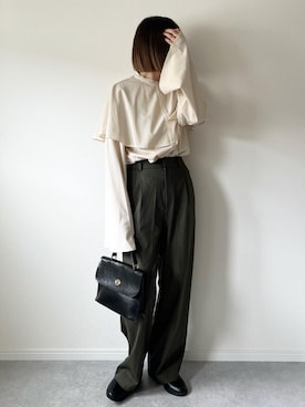 「ケープシャツ」｜𝚔𝚘さん（レディース・160cm）の秋コーディネート