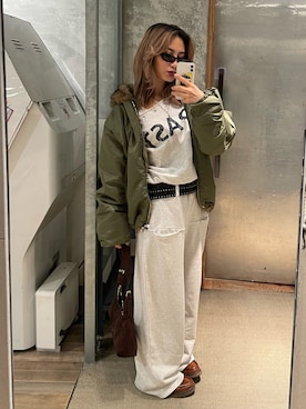 「WHO'S WHO gallery（フーズフーギャラリー）のアイテム（スウェット）」を使った、CHIHONさん（レディース・158cm）の秋コーディネート