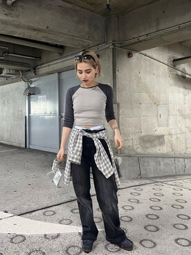 「Six M（シックスエム）のアイテム」を使った、CHIHONさん（レディース・158cm）の春コーディネート