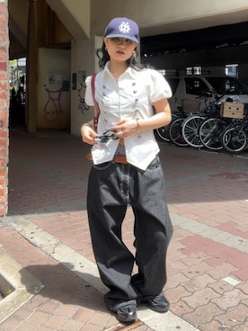 「Sourcream（サワークリーム）のアイテム」を使った、CHIHONさん（レディース・158cm）の春コーディネート