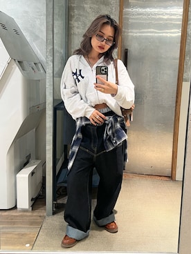 「アイテム（パーカー）」を使った、CHIHONさん（レディース・158cm）の夏コーディネート
