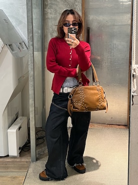 「アイテム（シューズ、イエロー系）」を使った、CHIHONさん（レディース・158cm）の冬コーディネート