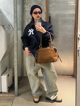 「スタジャン」｜CHIHONさん（レディース・158cm）の冬コーディネート