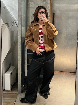 「アイテム（ベルト）」を使った、CHIHONさん（レディース・158cm）の秋コーディネート