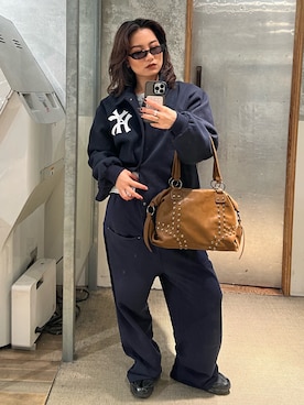 「アイテム（スタジャン）」を使った、CHIHONさん（レディース・158cm）の冬コーディネート