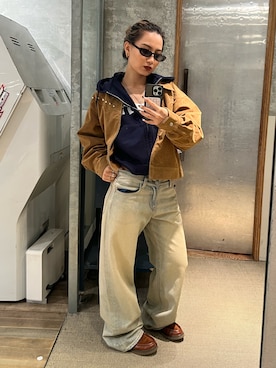 「アイテム（ブルゾン）」を使った、CHIHONさん（レディース・158cm）の秋コーディネート