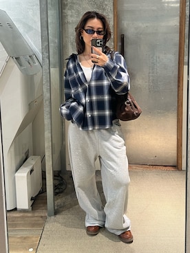 「アイテム（スウェットパンツ）」を使った、CHIHONさん（レディース・158cm）の秋コーディネート