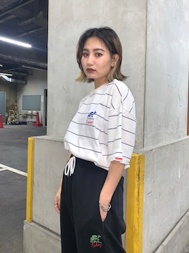 「Sourcream（サワークリーム）のアイテム」を使った、CHIHONさん（レディース・158cm）の夏コーディネート