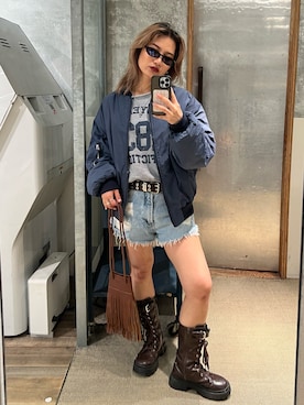 「アイテム（スウェット）」を使った、CHIHONさん（レディース・158cm）の秋コーディネート
