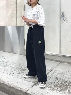 「Sourcream（サワークリーム）のアイテム」を使った、CHIHONさん（レディース・158cm）の夏コーディネート