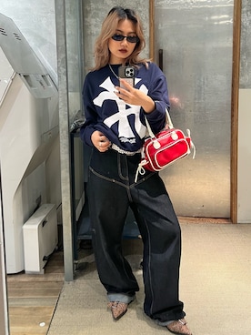 「WHO'S WHO gallery（フーズフーギャラリー）のアイテム（スウェット）」を使った、CHIHONさん（レディース・158cm）の秋コーディネート