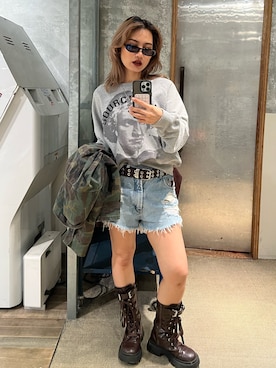 「WHO'S WHO gallery（フーズフーギャラリー）のアイテム（スウェット）」を使った、CHIHONさん（レディース・158cm）の秋コーディネート