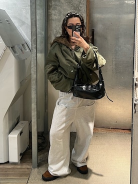 「アイテム（カチューシャ）」を使った、CHIHONさん（レディース・158cm）の秋コーディネート