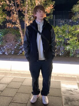 「united arrows」｜「アイテム（スウェット）」を使った、shioさん（メンズ・166cm）の冬コーディネート