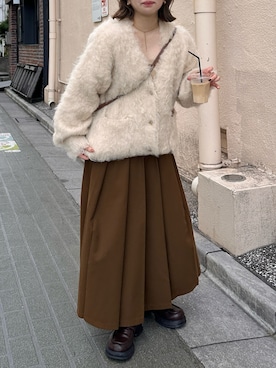 「アイテム（スカート）」を使った、きりまるさん（レディース・154cm）の秋コーディネート